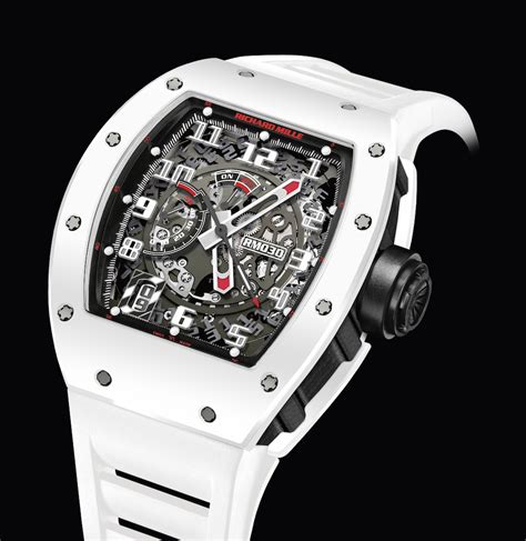 richard mille white and red|white richard mille watch price.